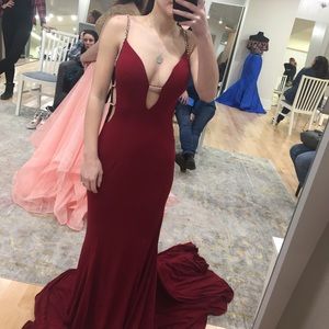 beautiful jovani open back prom dress!!